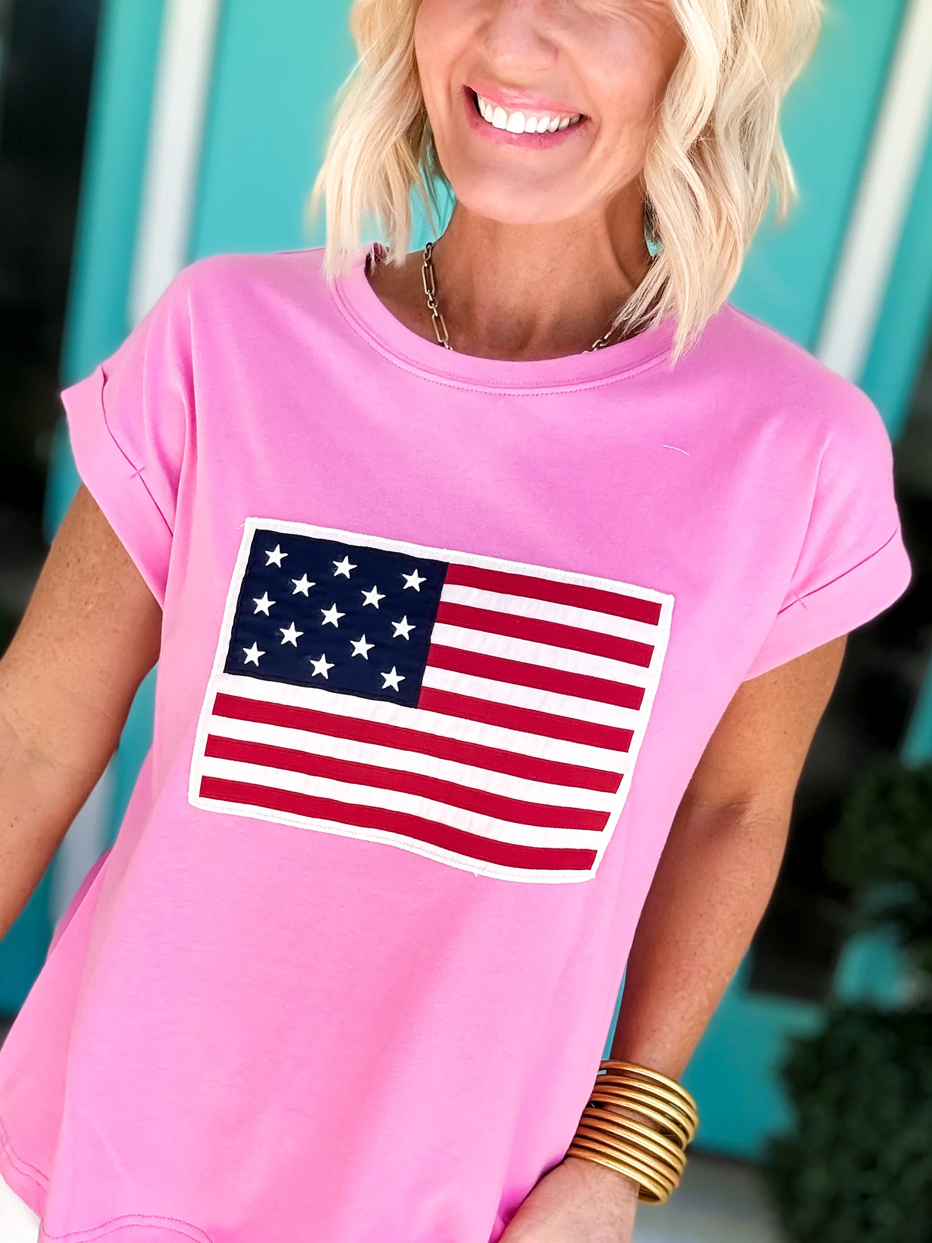 Americana Flag Cuffed Tee - Image 6