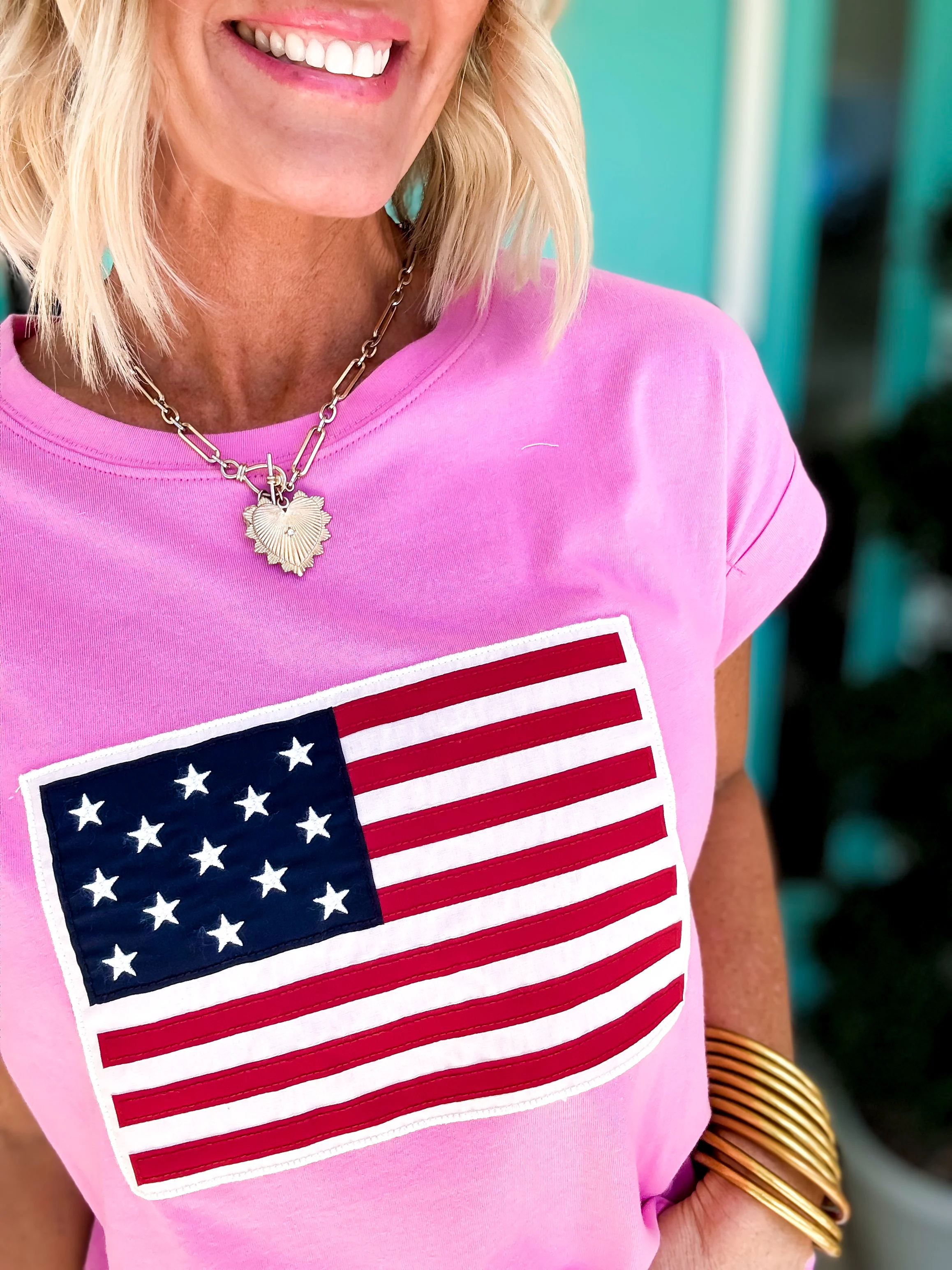 Americana Flag Cuffed Tee - Image 7