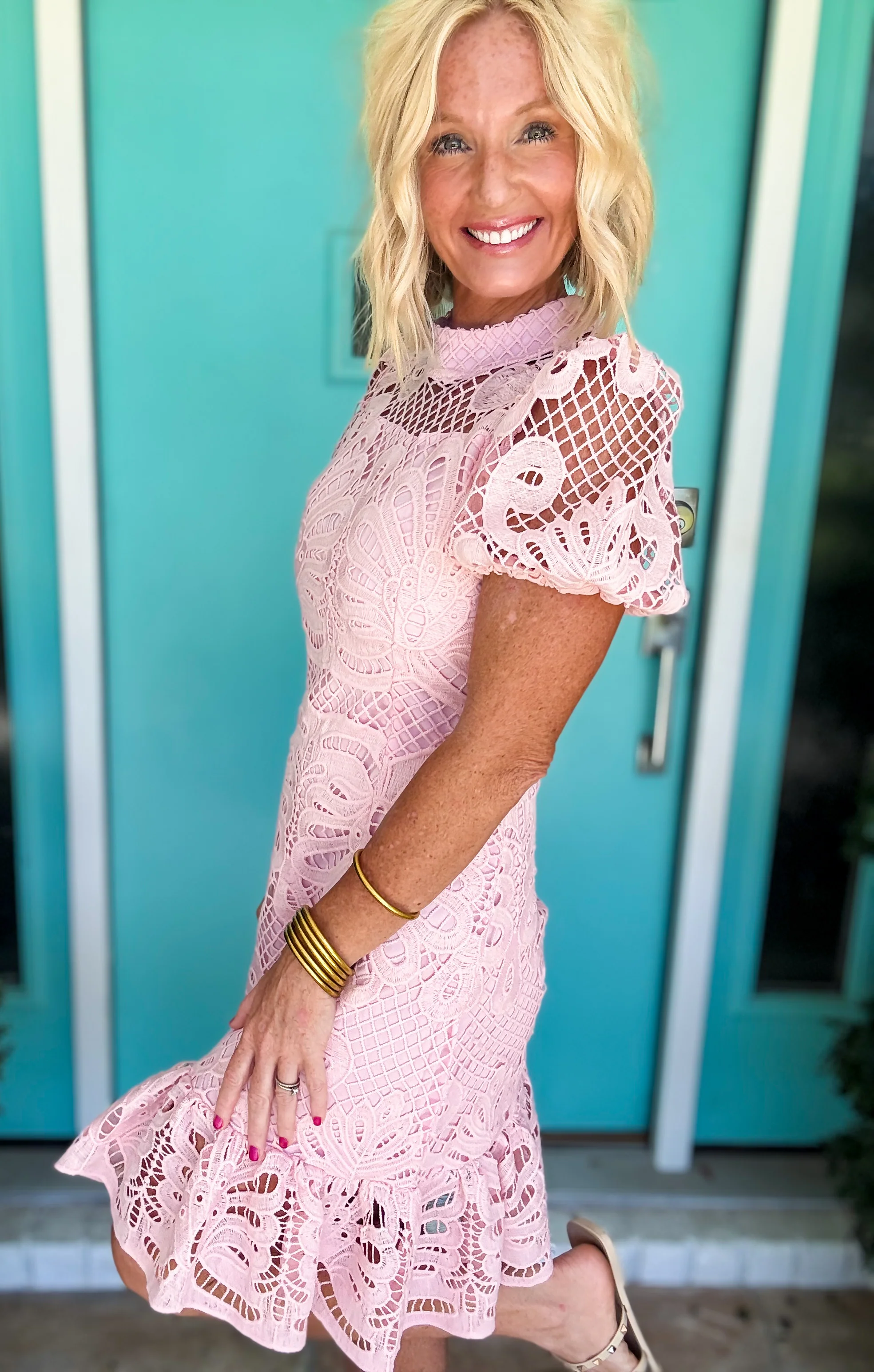 Blush & Bloom Lace Dress - Image 2