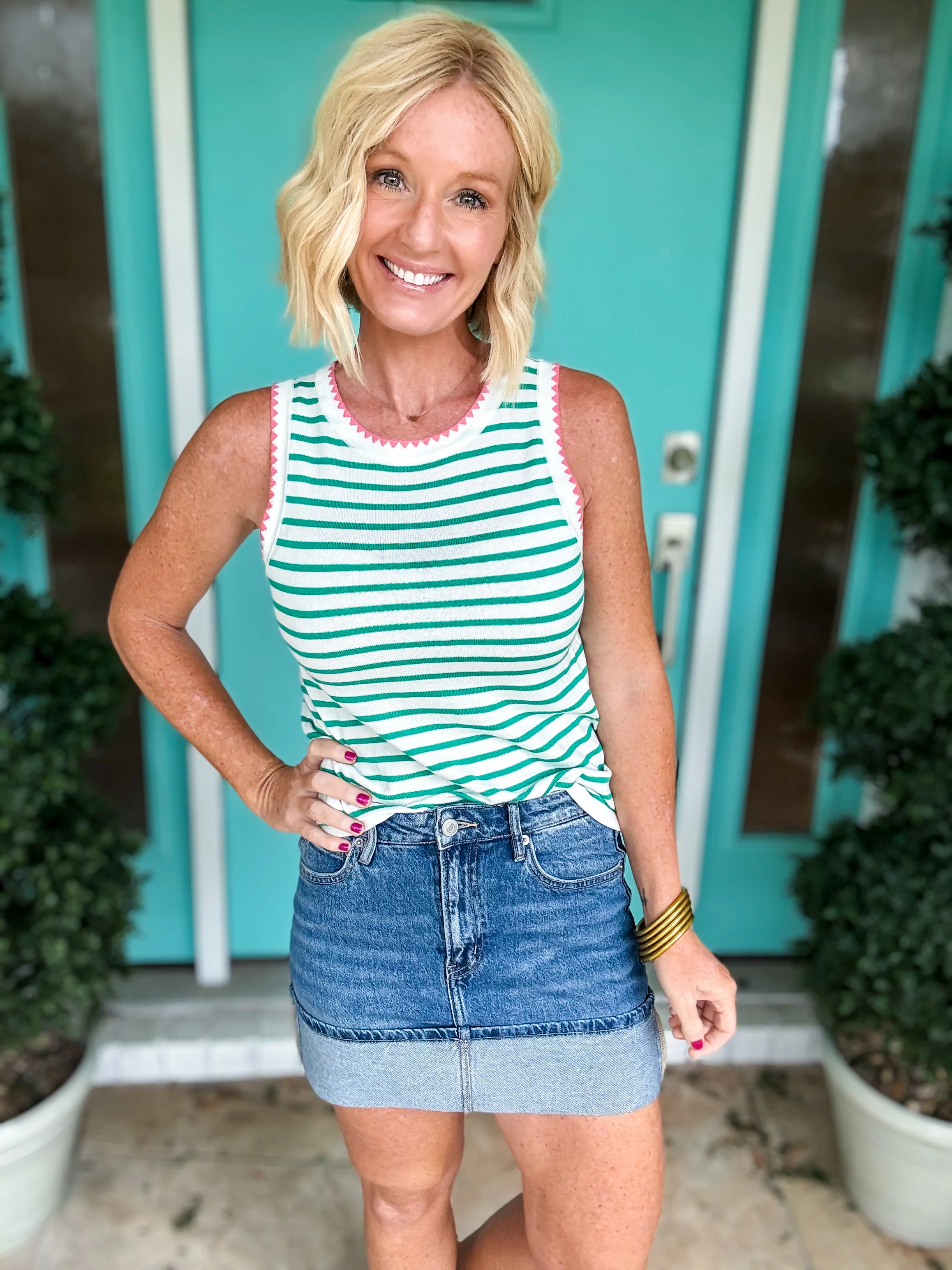 Cuffed Denim Skirt - Image 3
