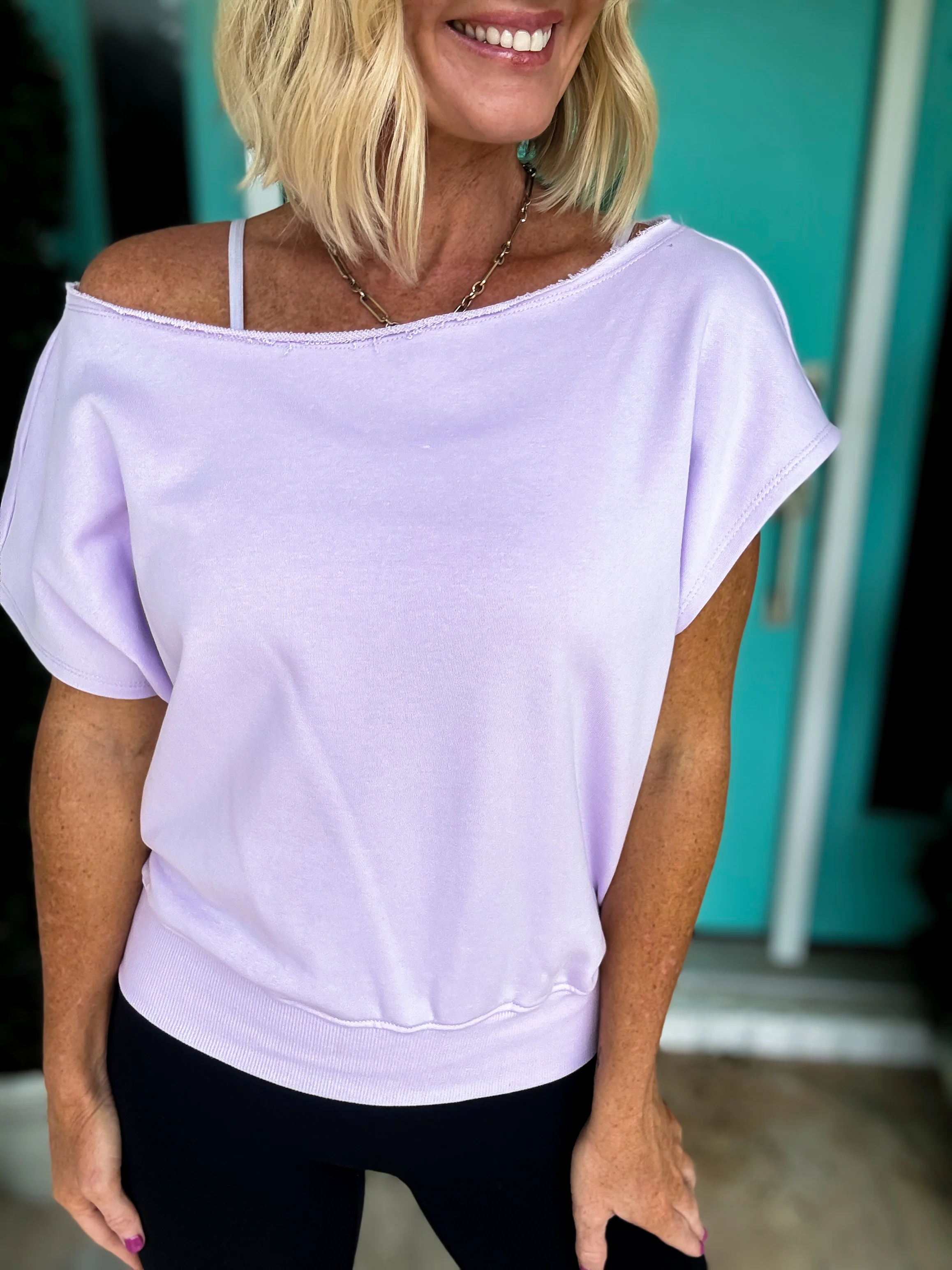 French Terry Off Shoulder Top - Image 13