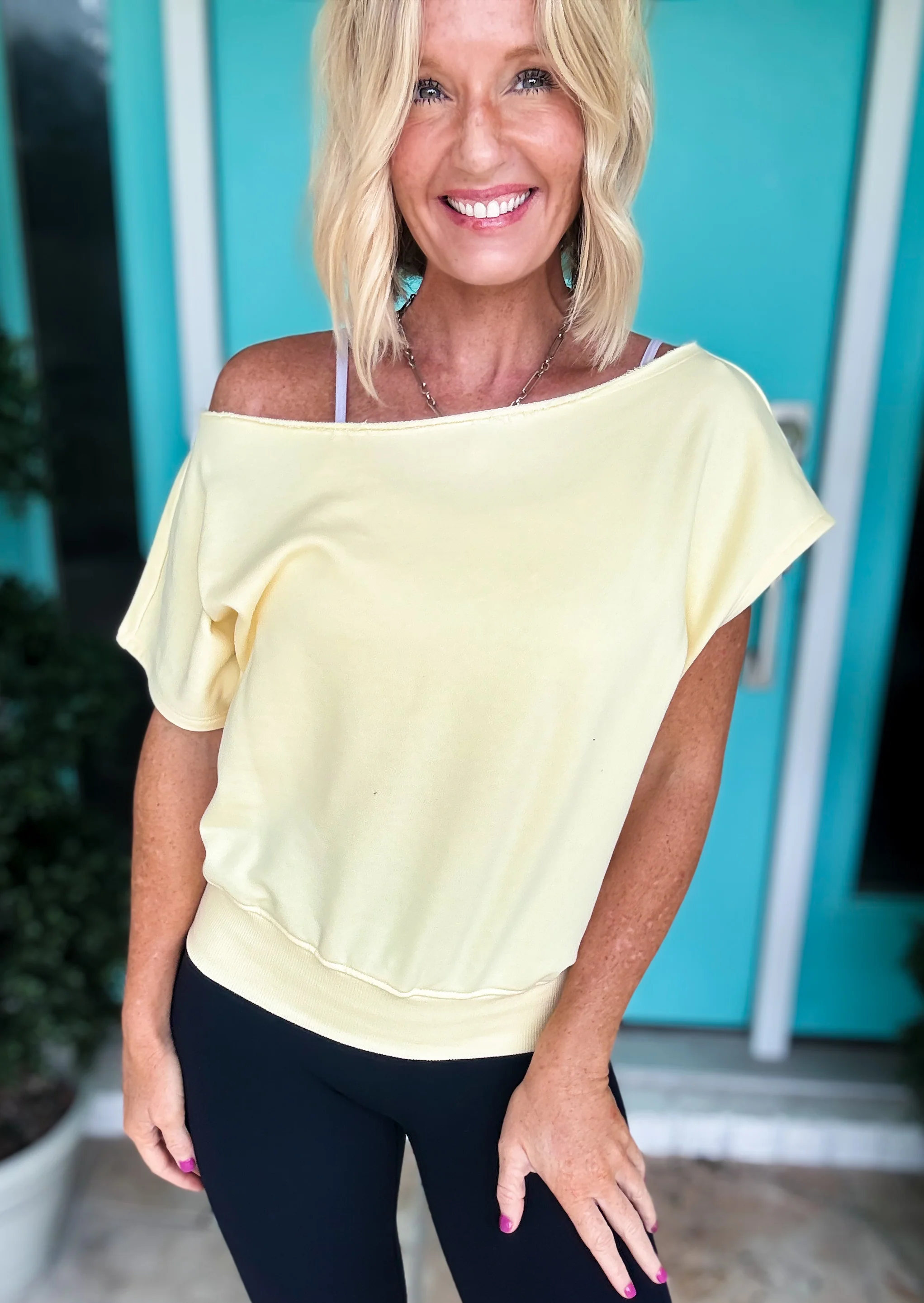 French Terry Off Shoulder Top - Image 7