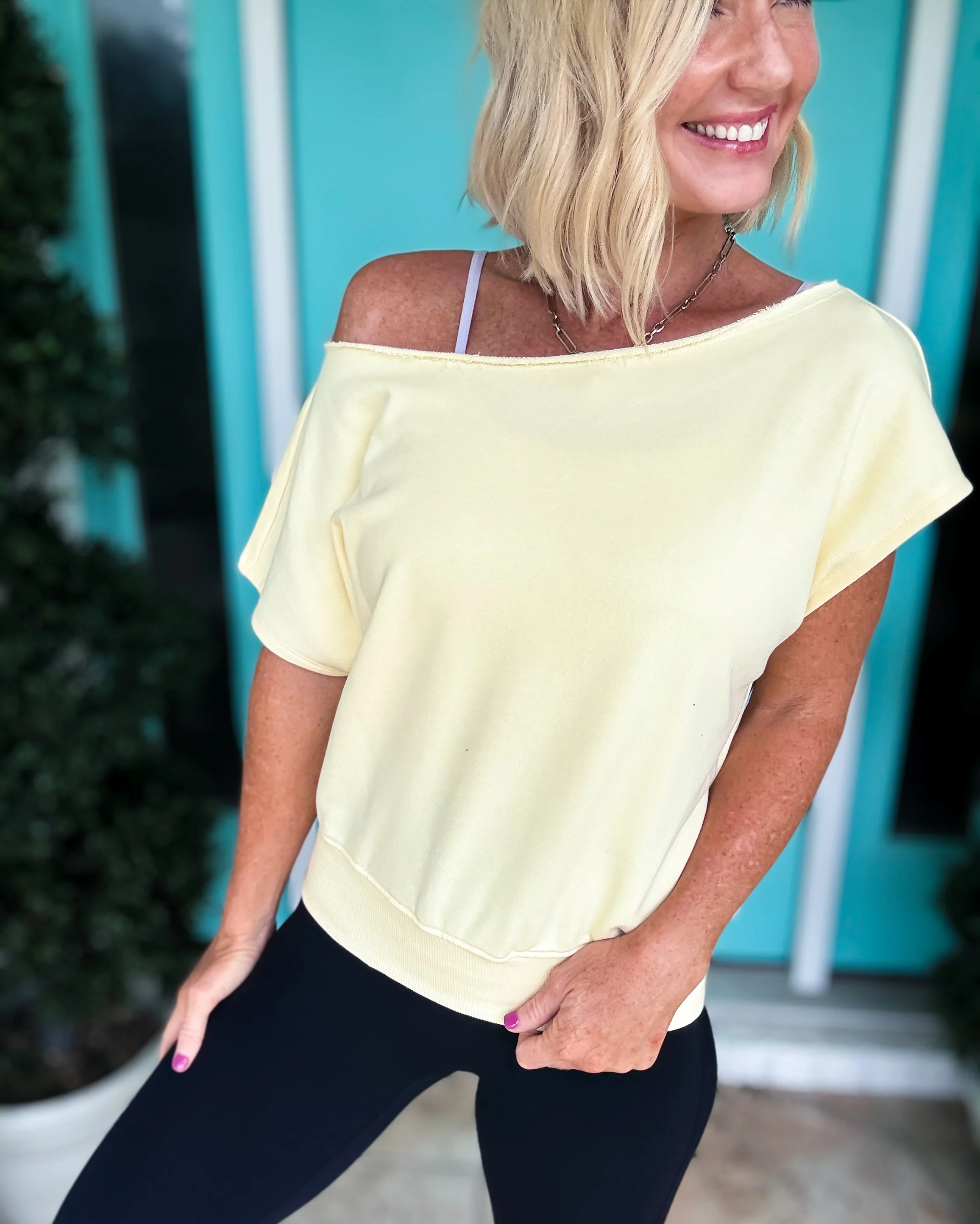 French Terry Off Shoulder Top - Image 8