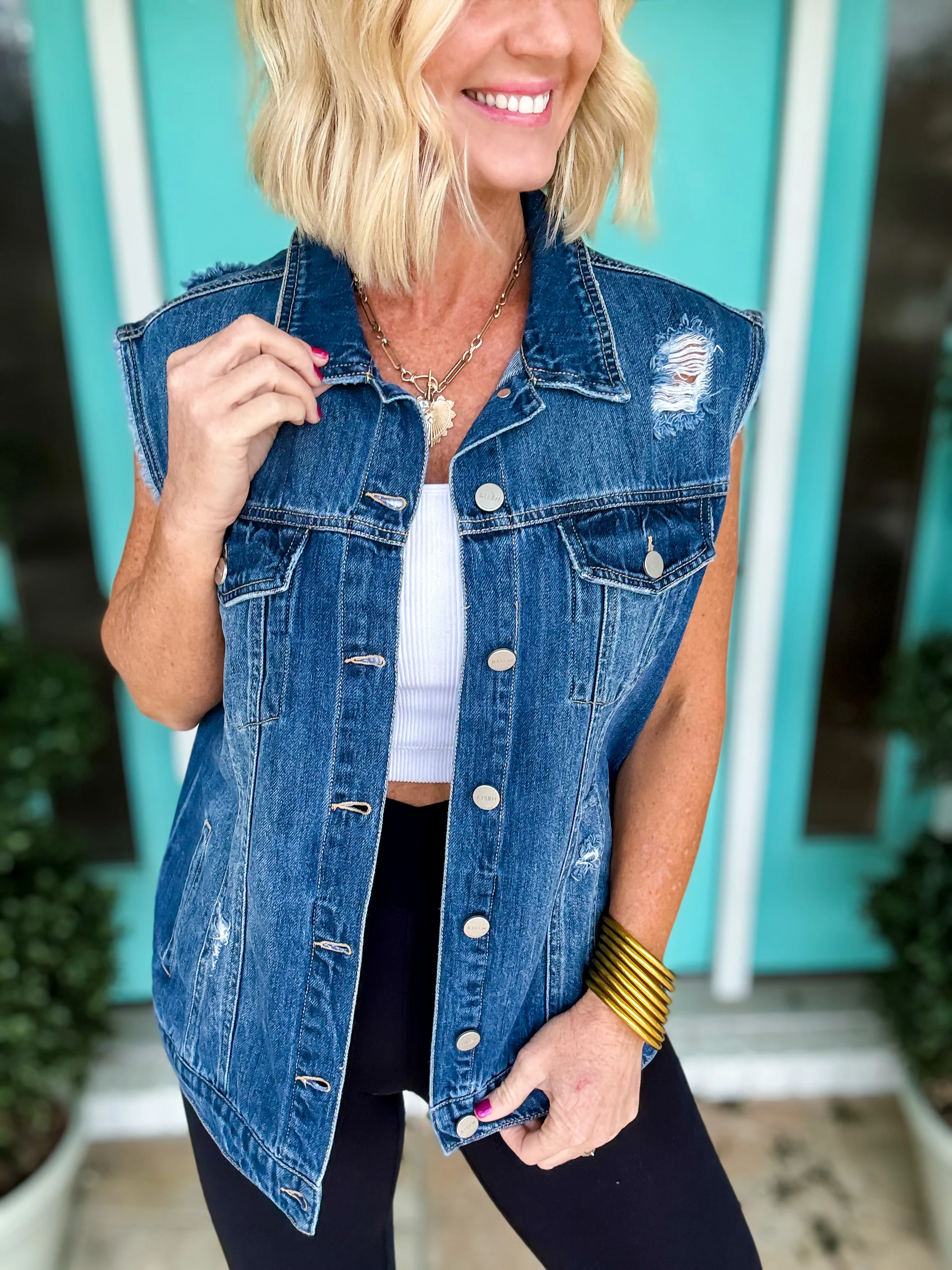 Front Row Denim Vest by Risen - Image 4