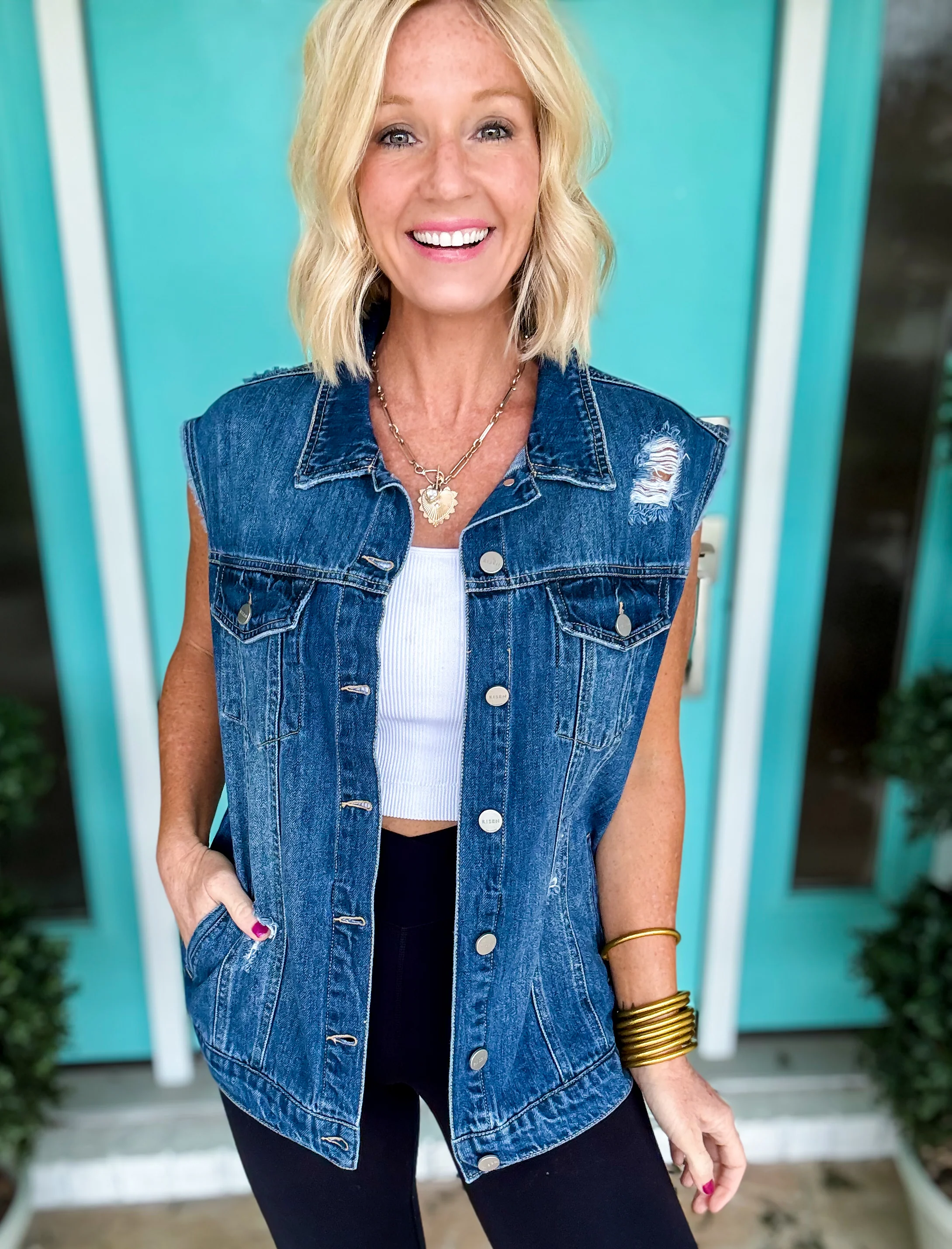Front Row Denim Vest by Risen - Image 7
