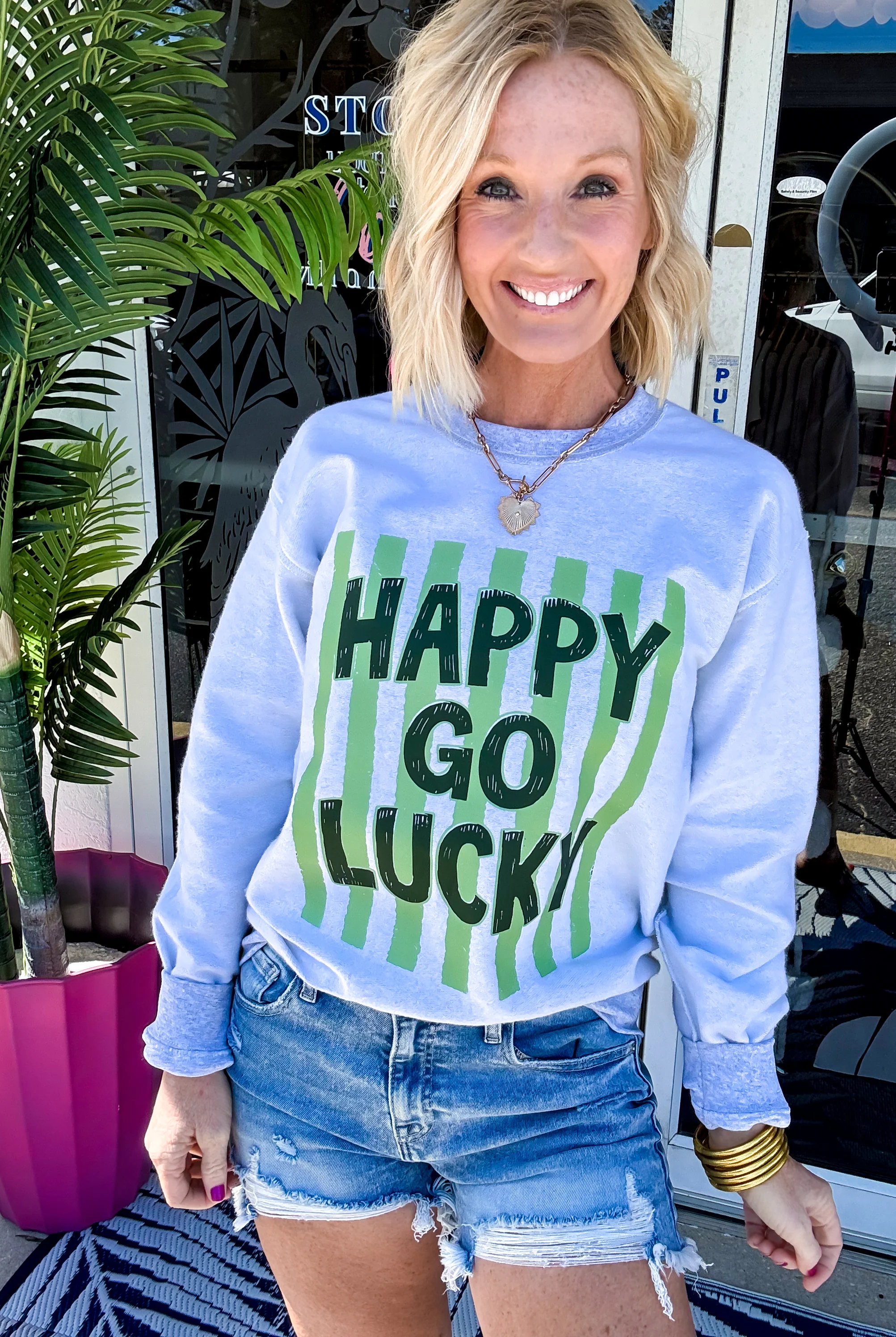 Happy Go Lucky Inside Out Sweatshirt - Image 3
