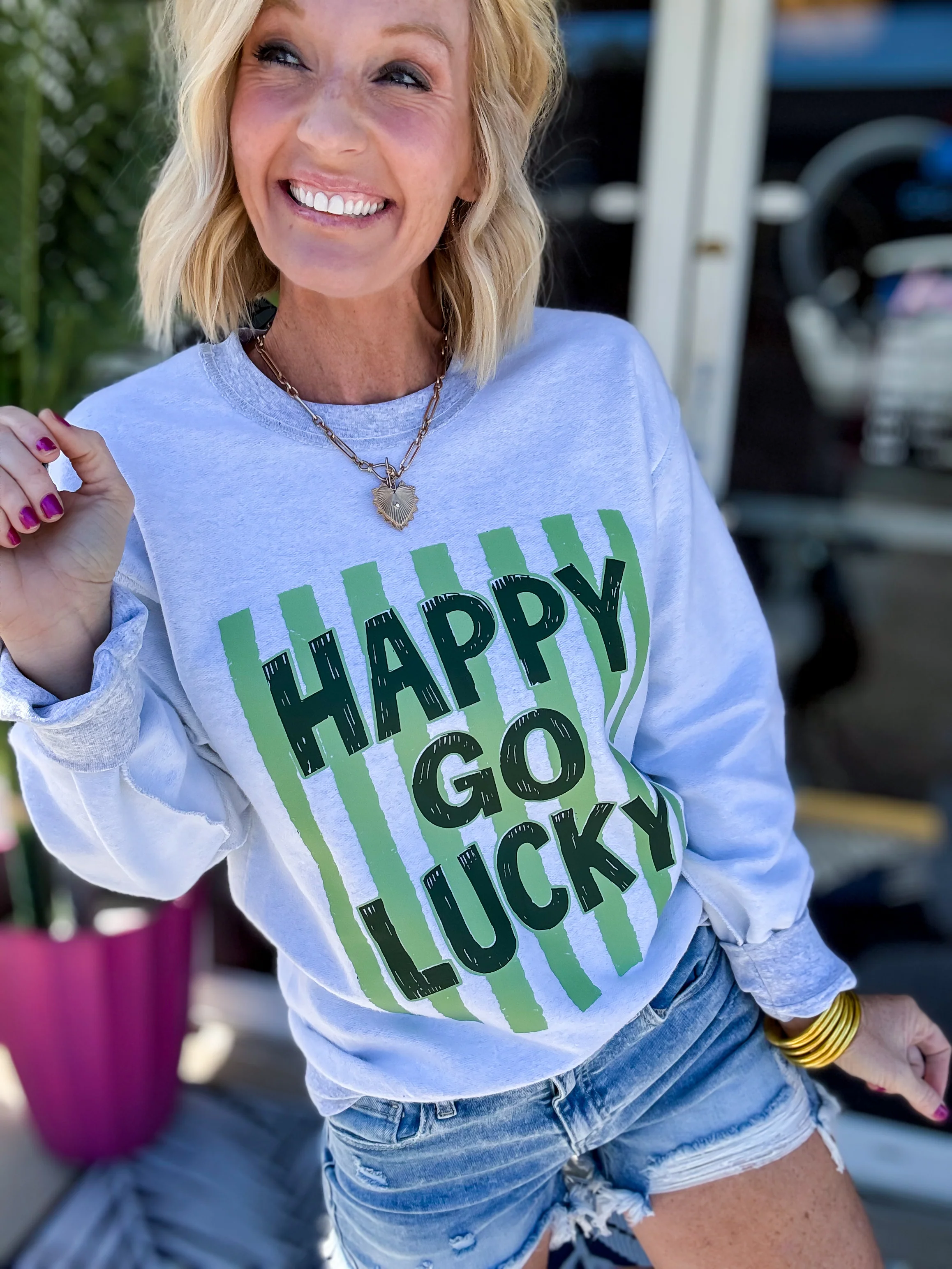 Happy Go Lucky Inside Out Sweatshirt - Image 4