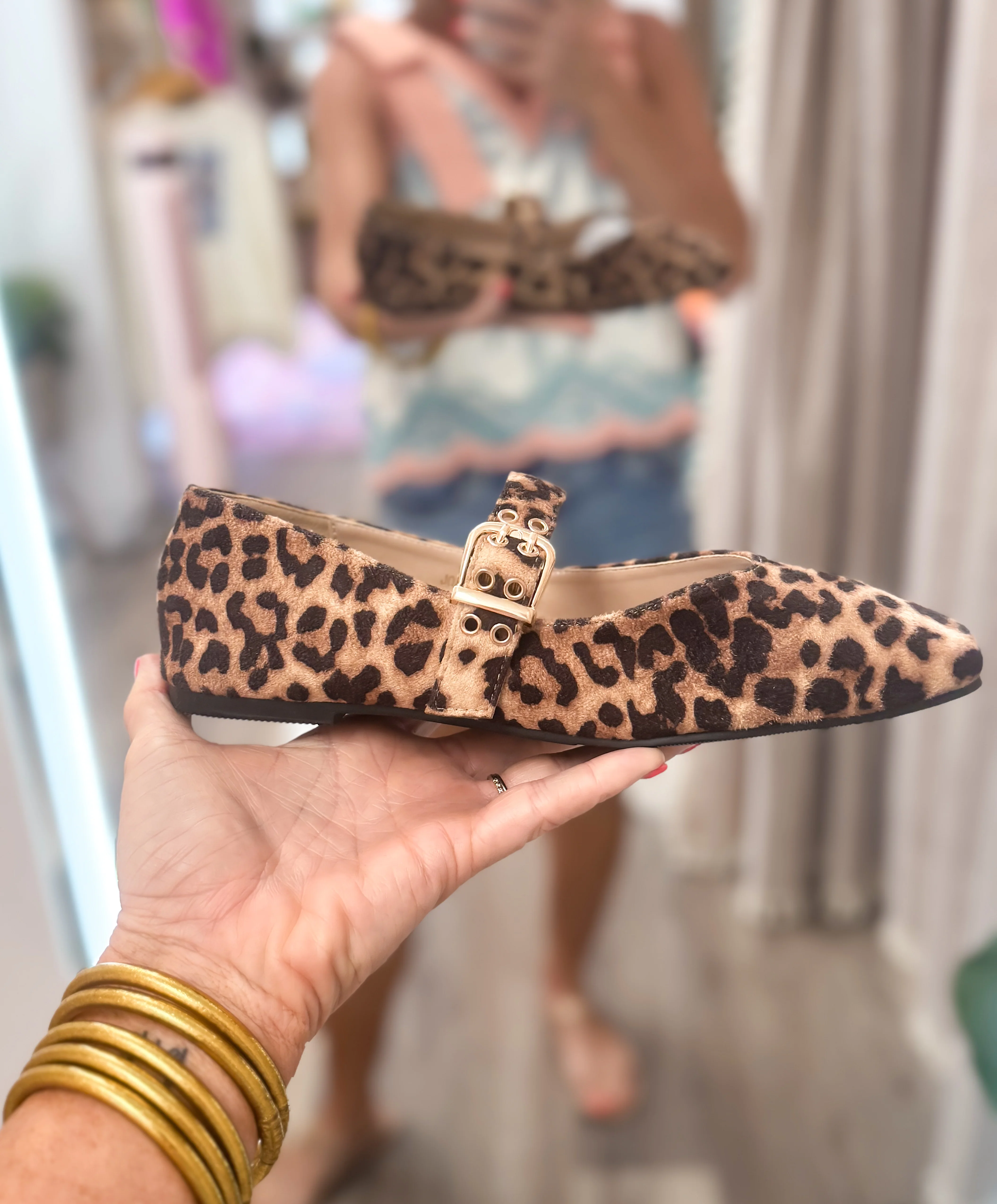 Leopard Square Toe Mary Jane Flat - Image 2