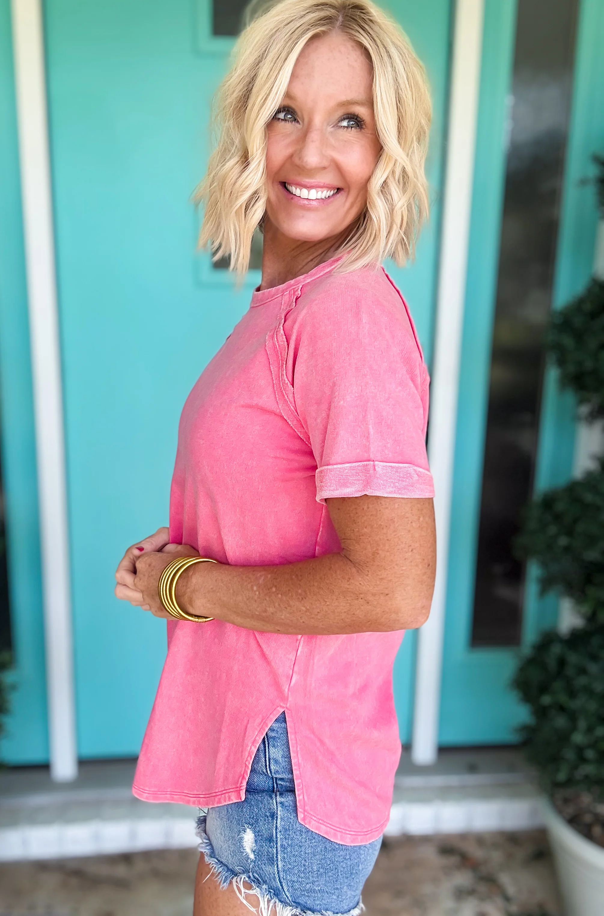 Live In It Curved Hem Tee - Image 9