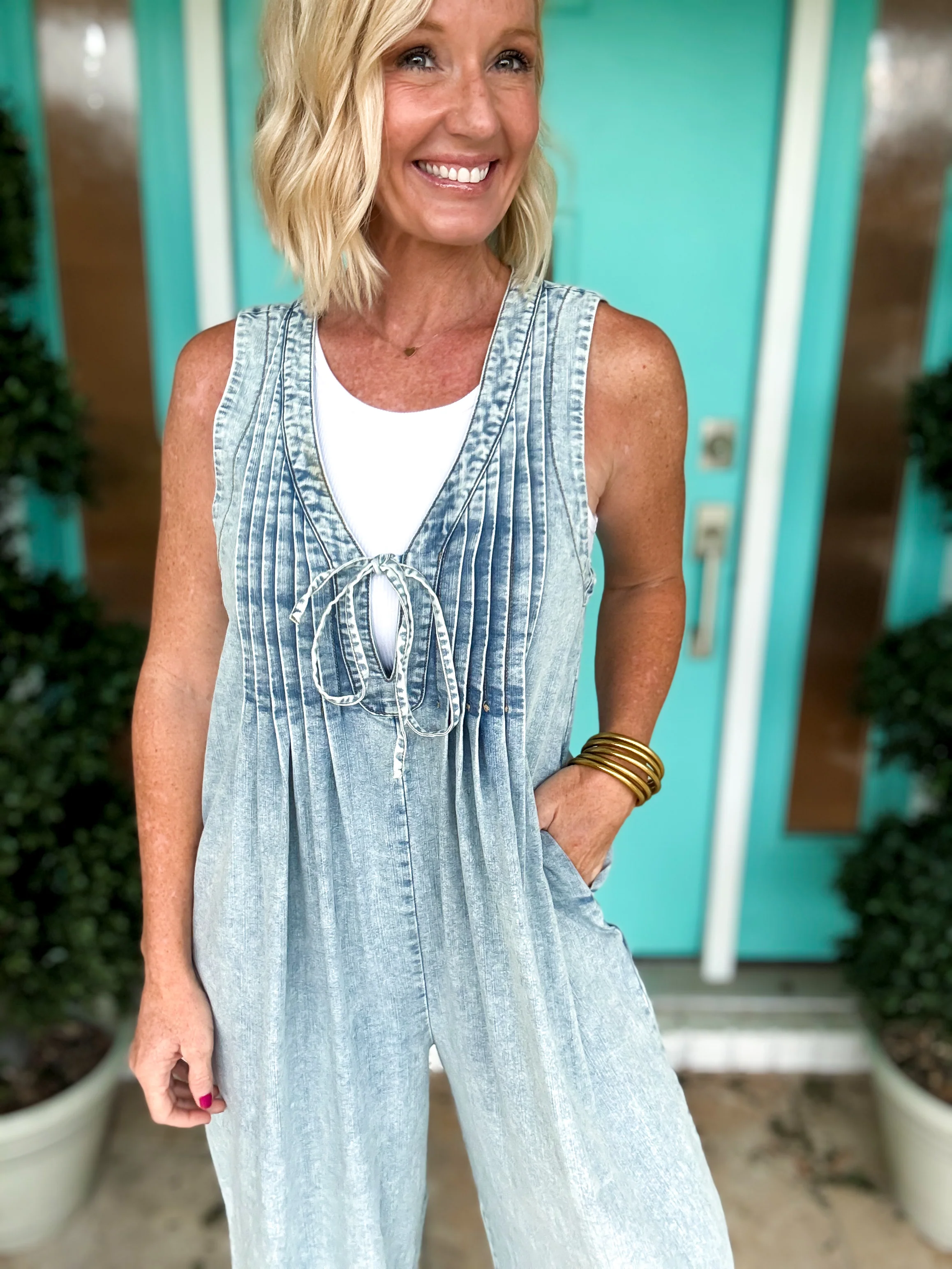 Vintage Denim Jumpsuit - Image 4