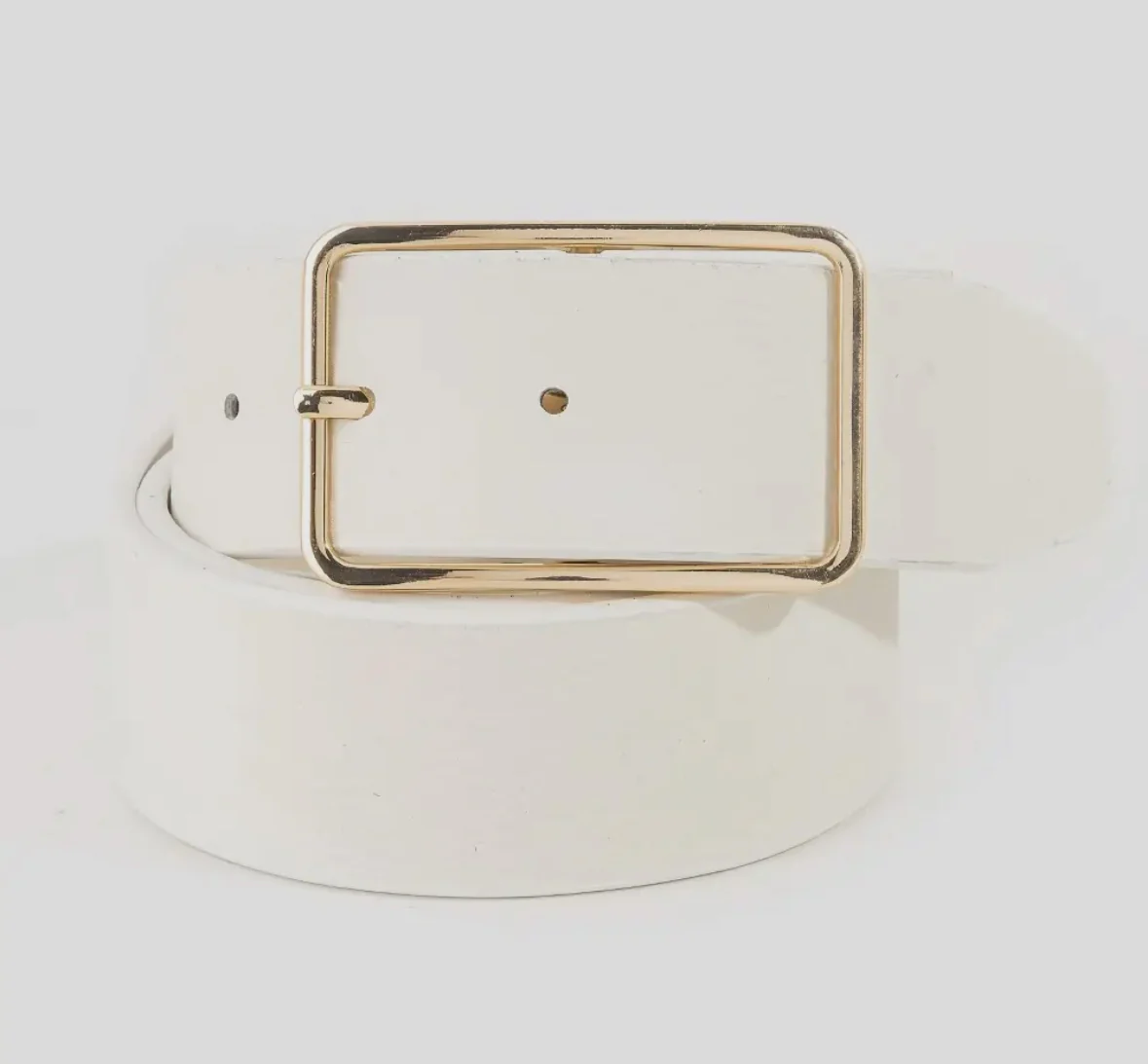 Rectangle Cutout Buckle Vegan Leather Belt - Image 8