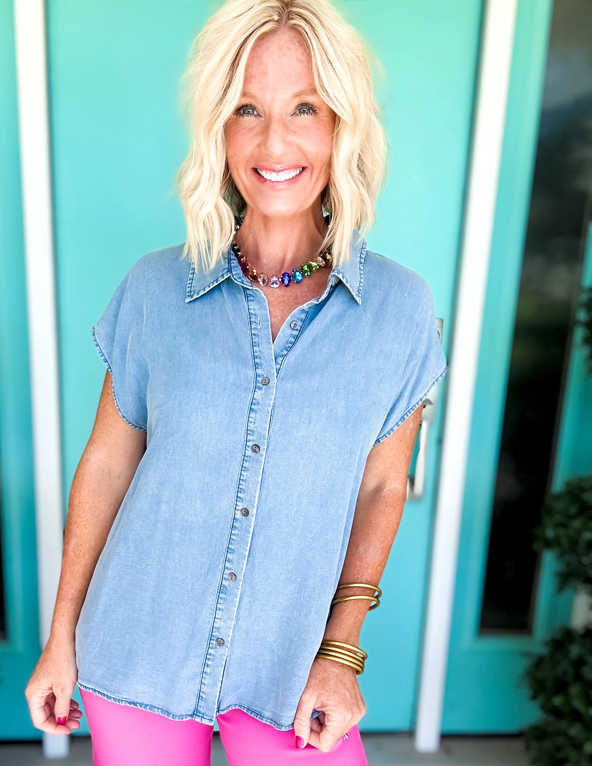 Simply Soft Chambray Top - Image 2