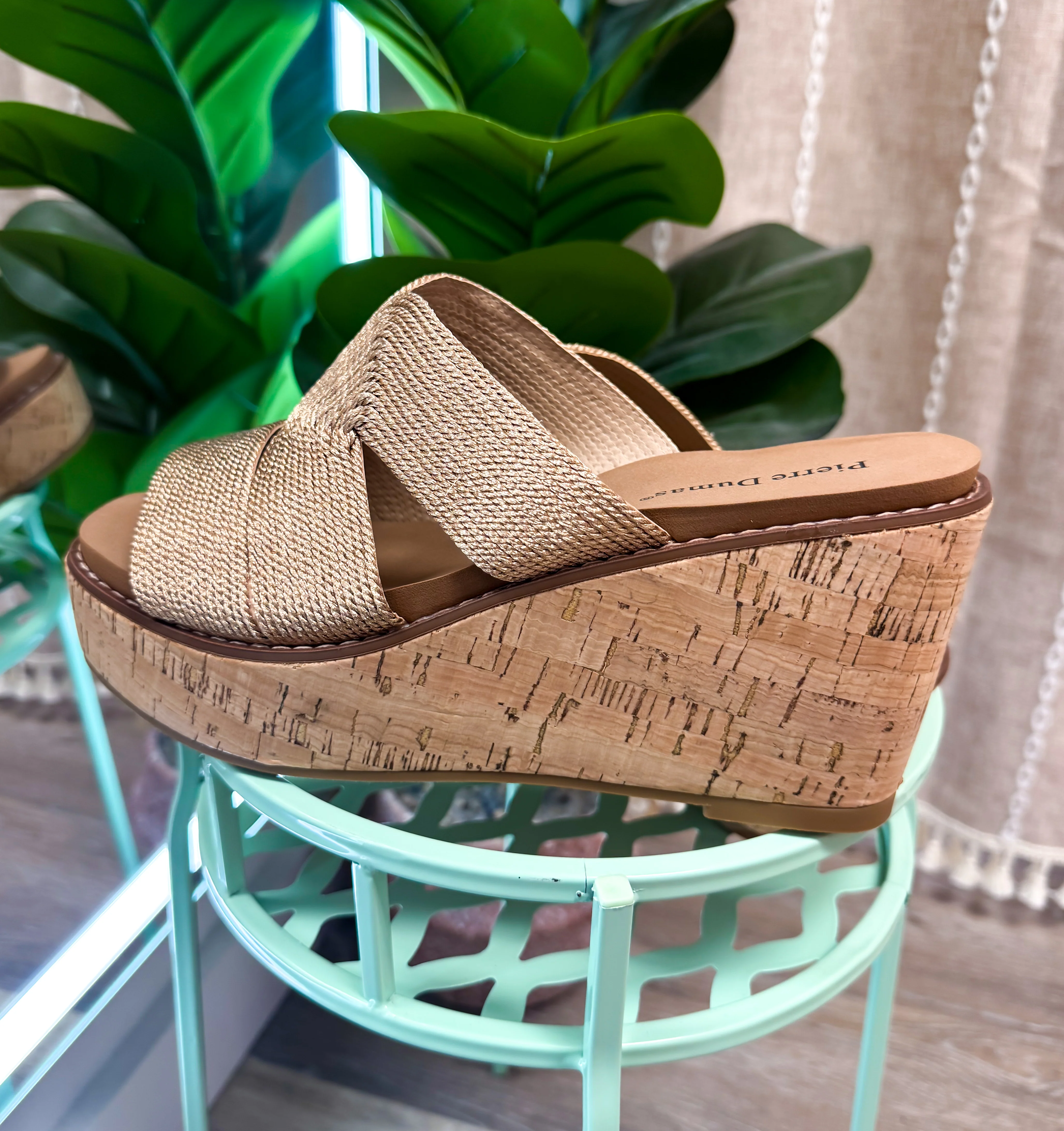 The Flynn Gold Wedge Sandals - Image 2