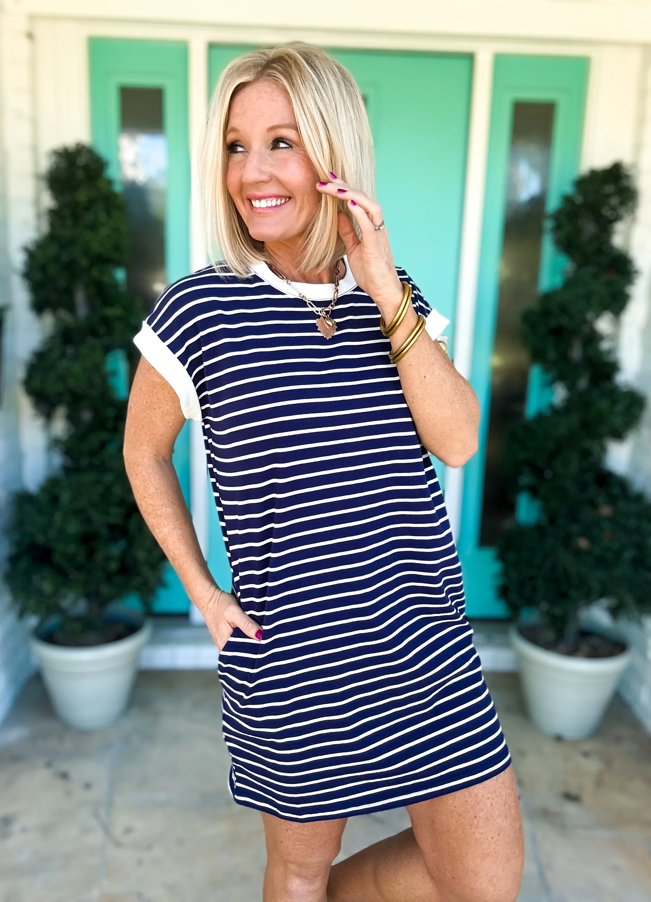 Throw On & Go Striped Dress - Image 3