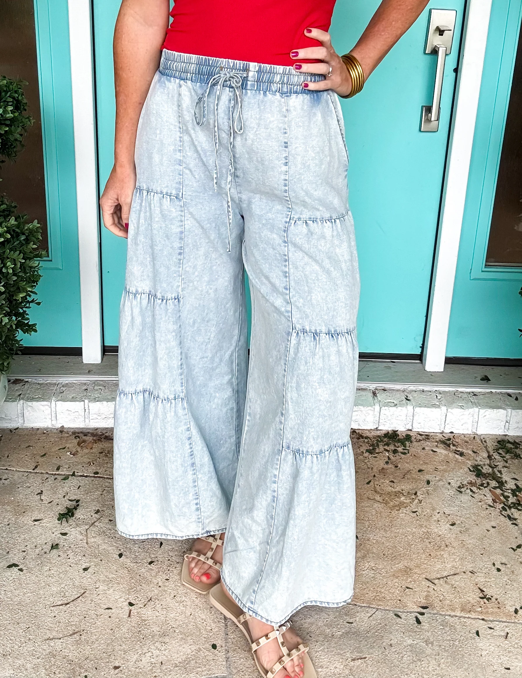 Tiered Chambray Pants - Image 2