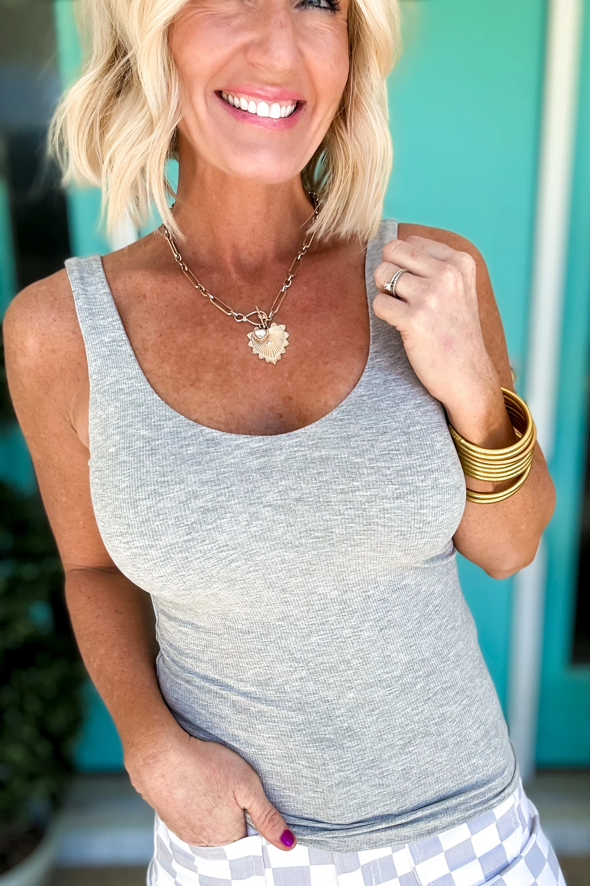 Tiffany Ribbed Tank w/ Built-In Bra - Image 11