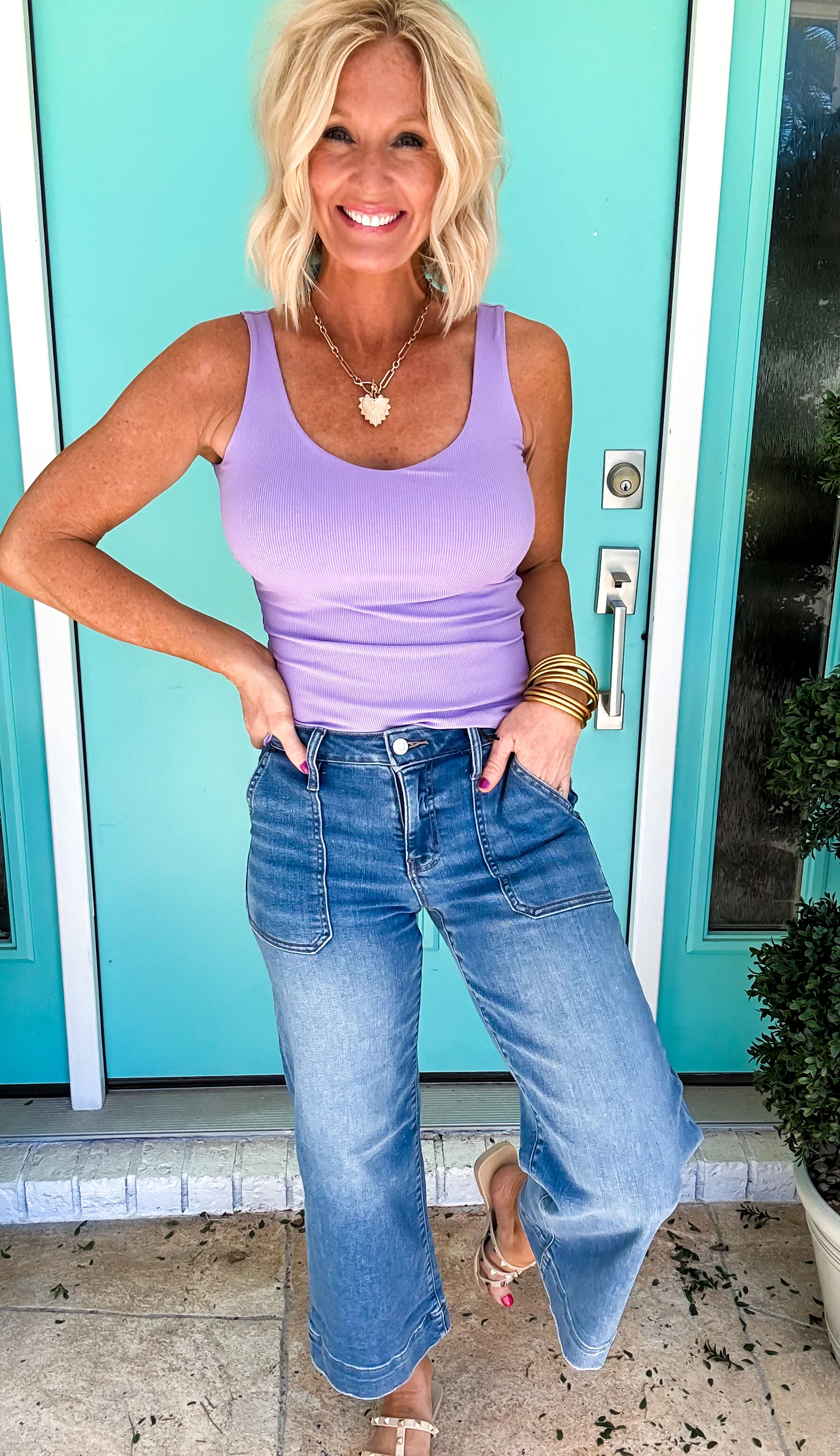Tiffany Ribbed Tank w/ Built-In Bra - Image 12