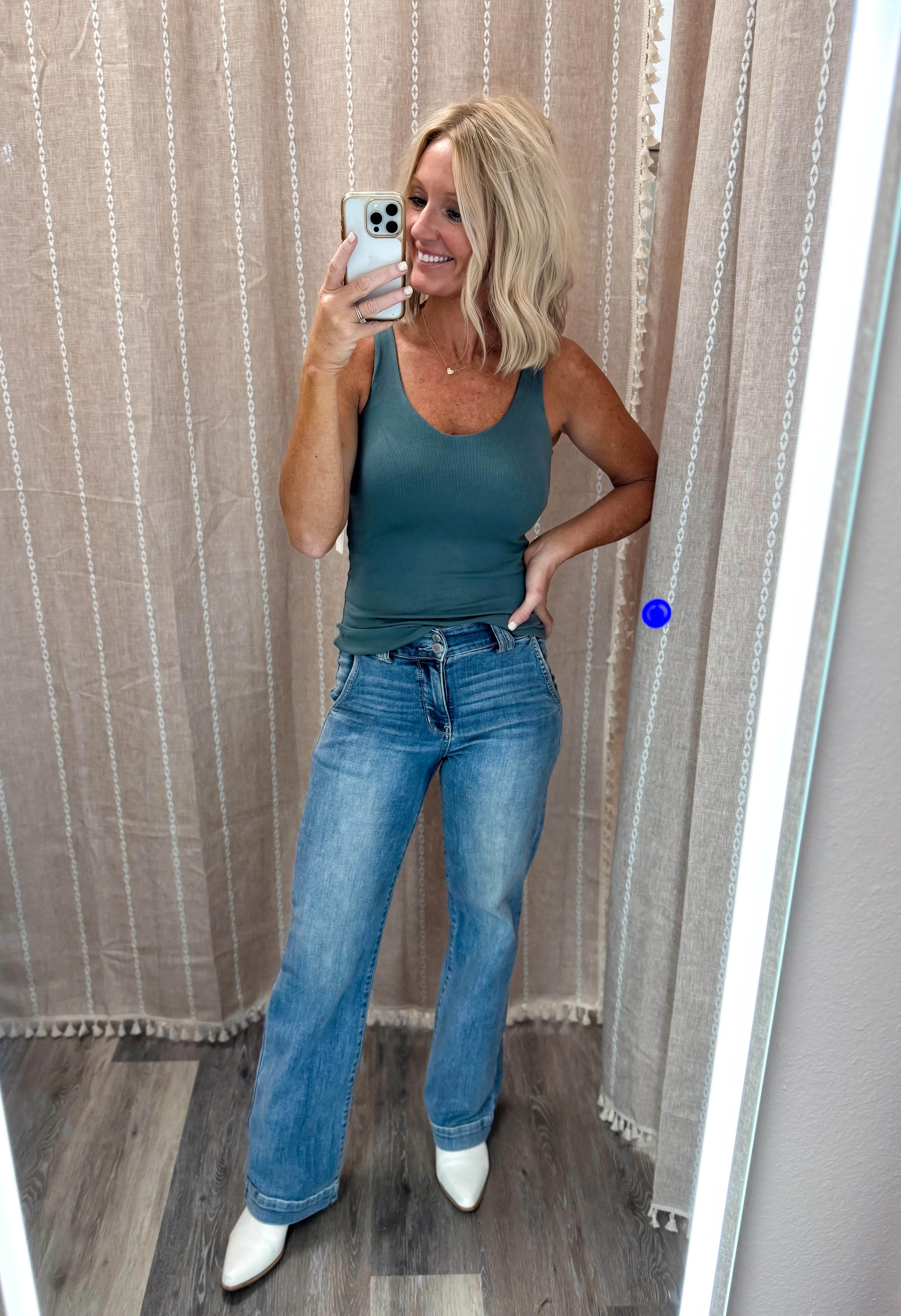 Tiffany Ribbed Tank w/ Built-In Bra - Image 23
