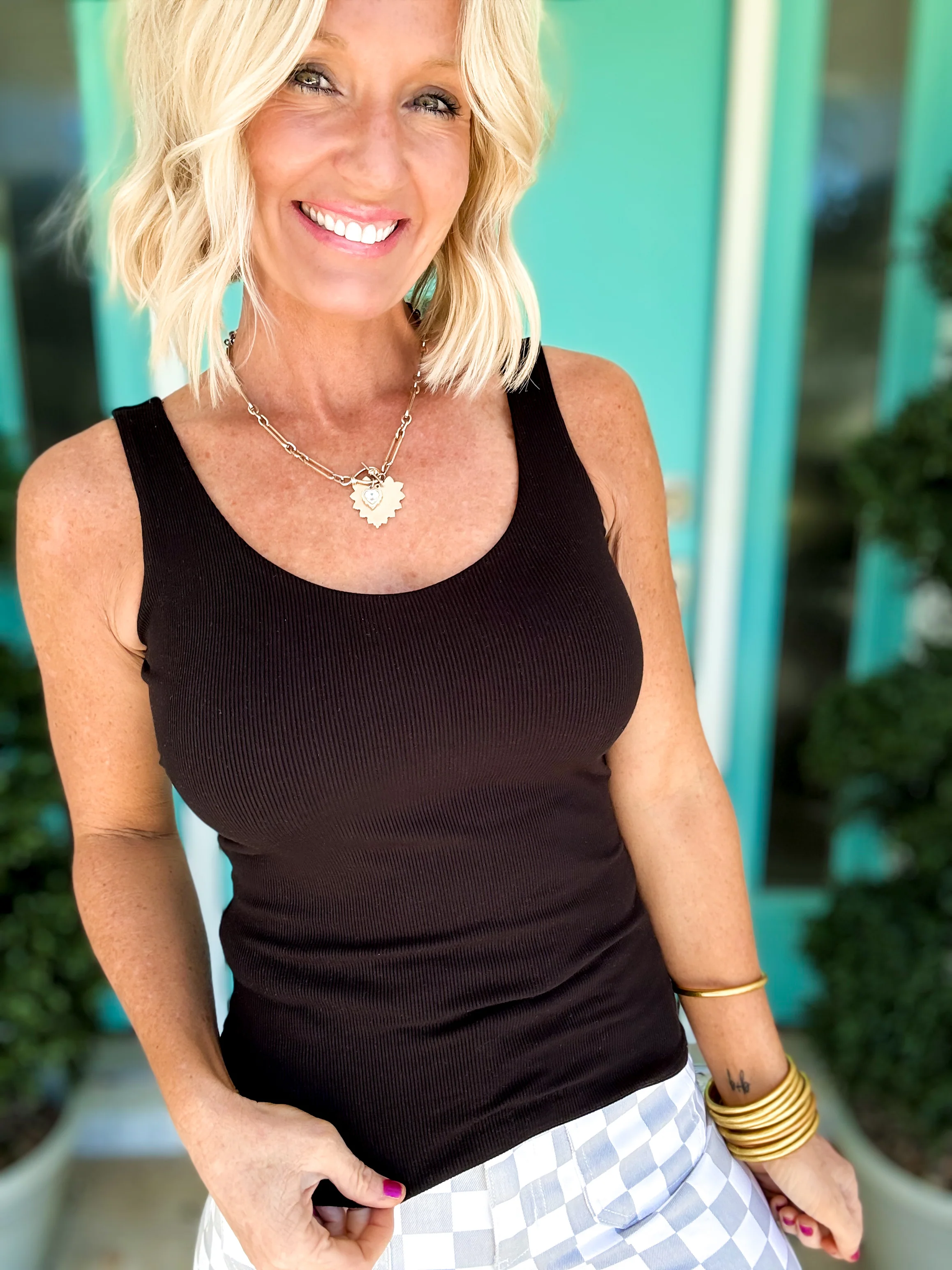 Tiffany Ribbed Tank w/ Built-In Bra - Image 8