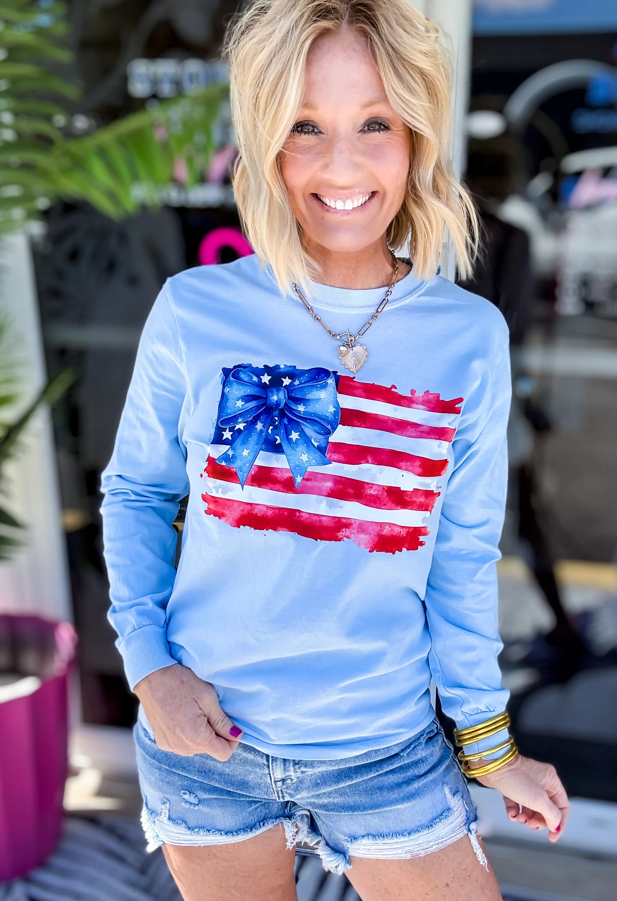 Flag Bow Comfort Colors Tee/Tank - Image 3