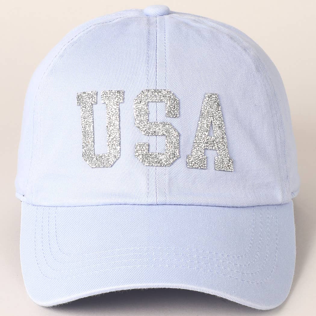 USA Letter Rhinestone Patch Baseball Cap - Image 2