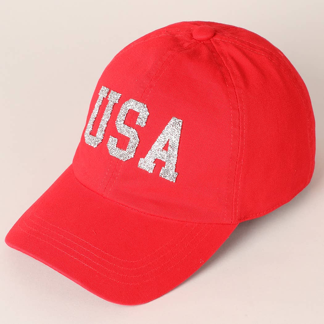 USA Letter Rhinestone Patch Baseball Cap - Image 6