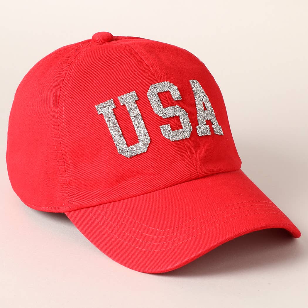 USA Letter Rhinestone Patch Baseball Cap - Image 7