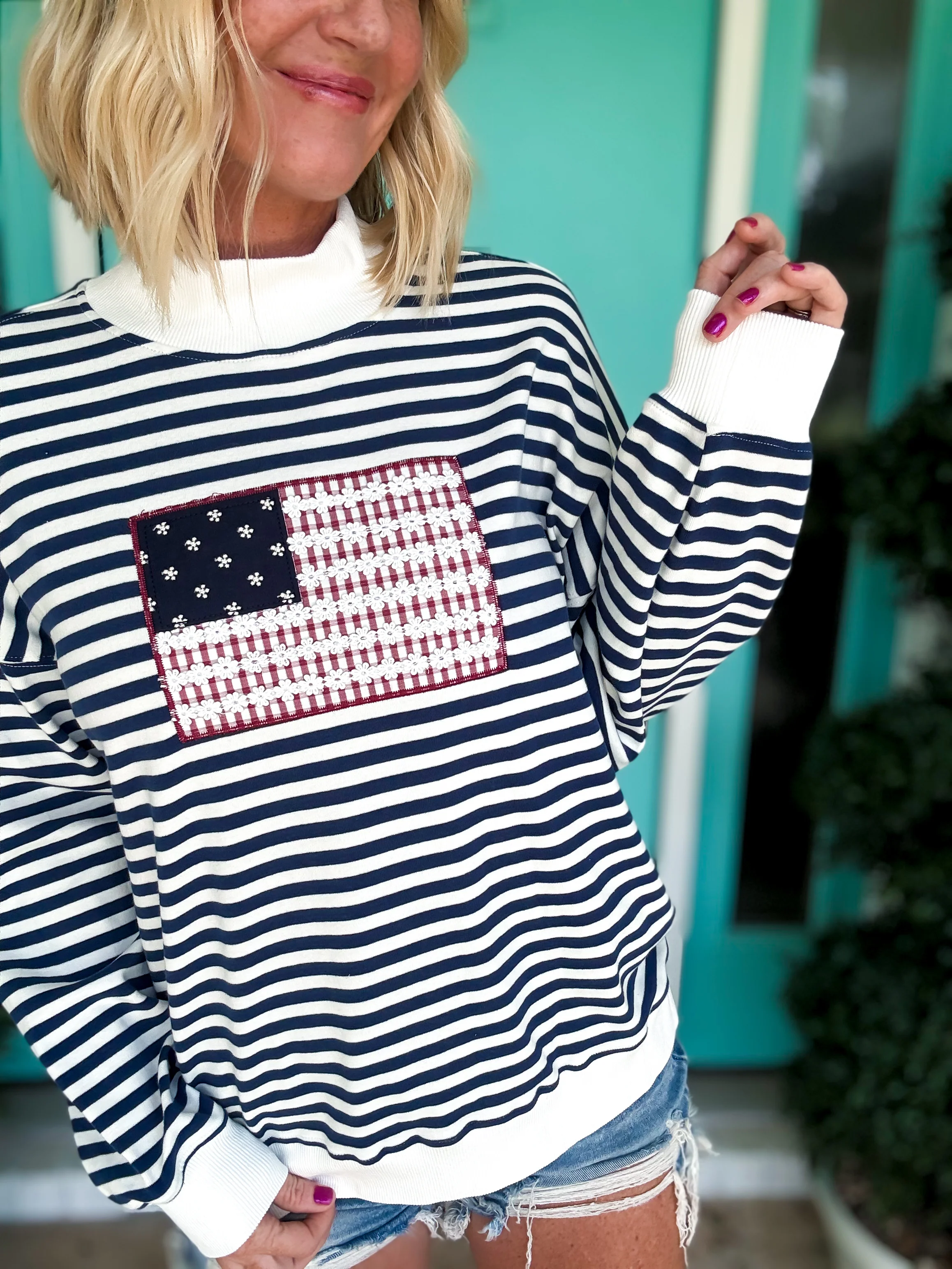 Floral USA Pullover