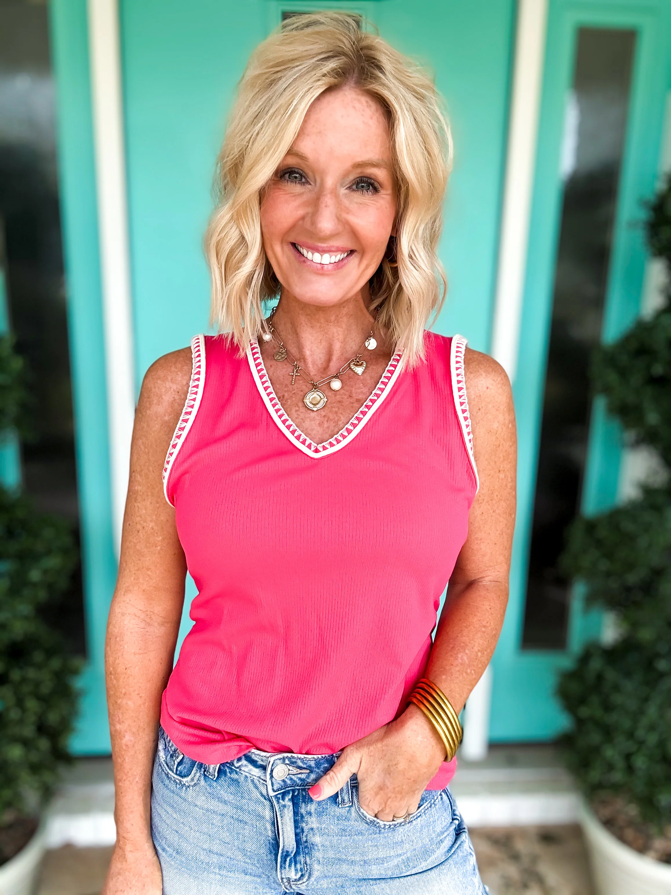 Whisper Embroidery Stitched Tank - Image 3