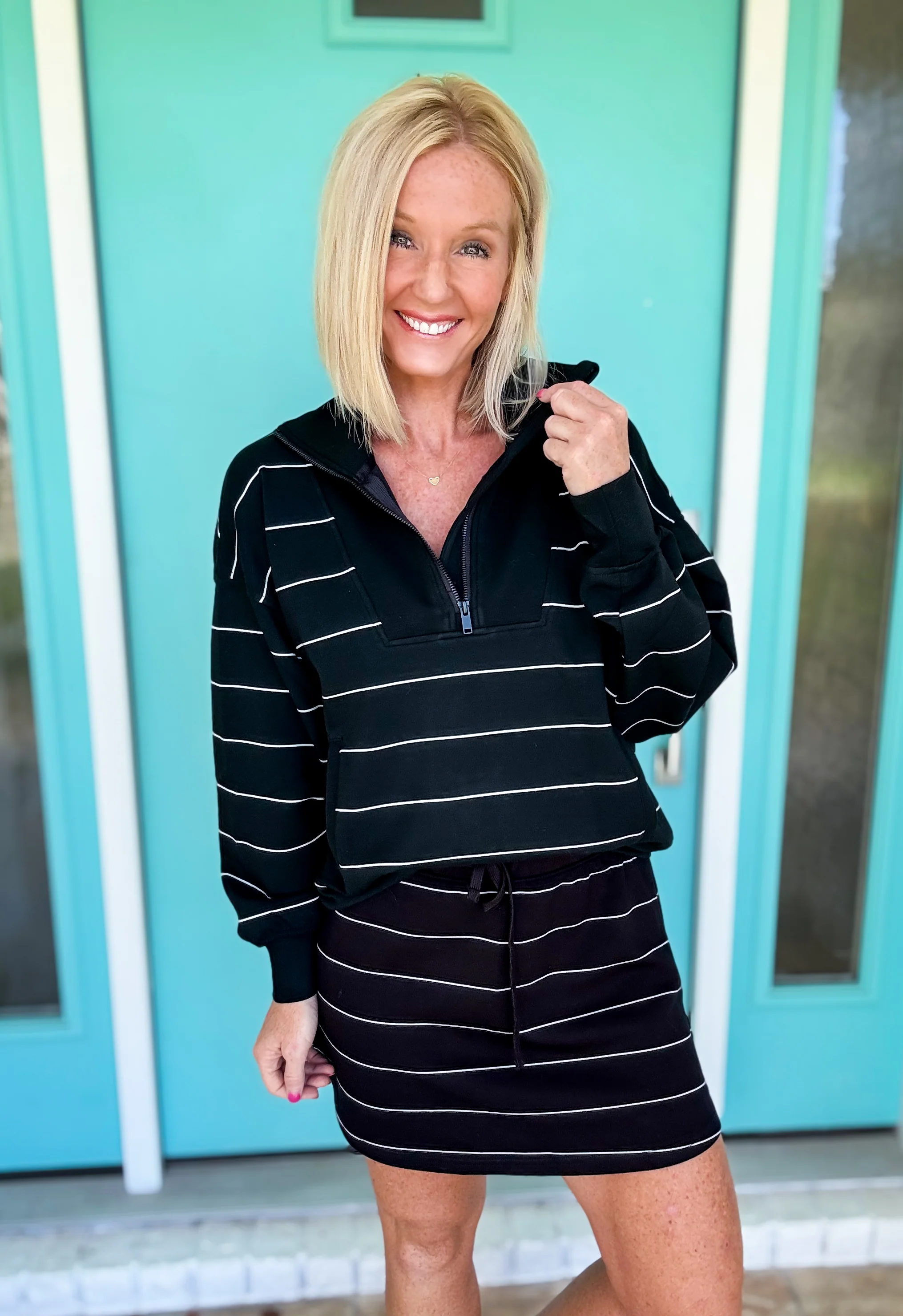 Lucy Luxe Striped Scuba Pullover - Image 2