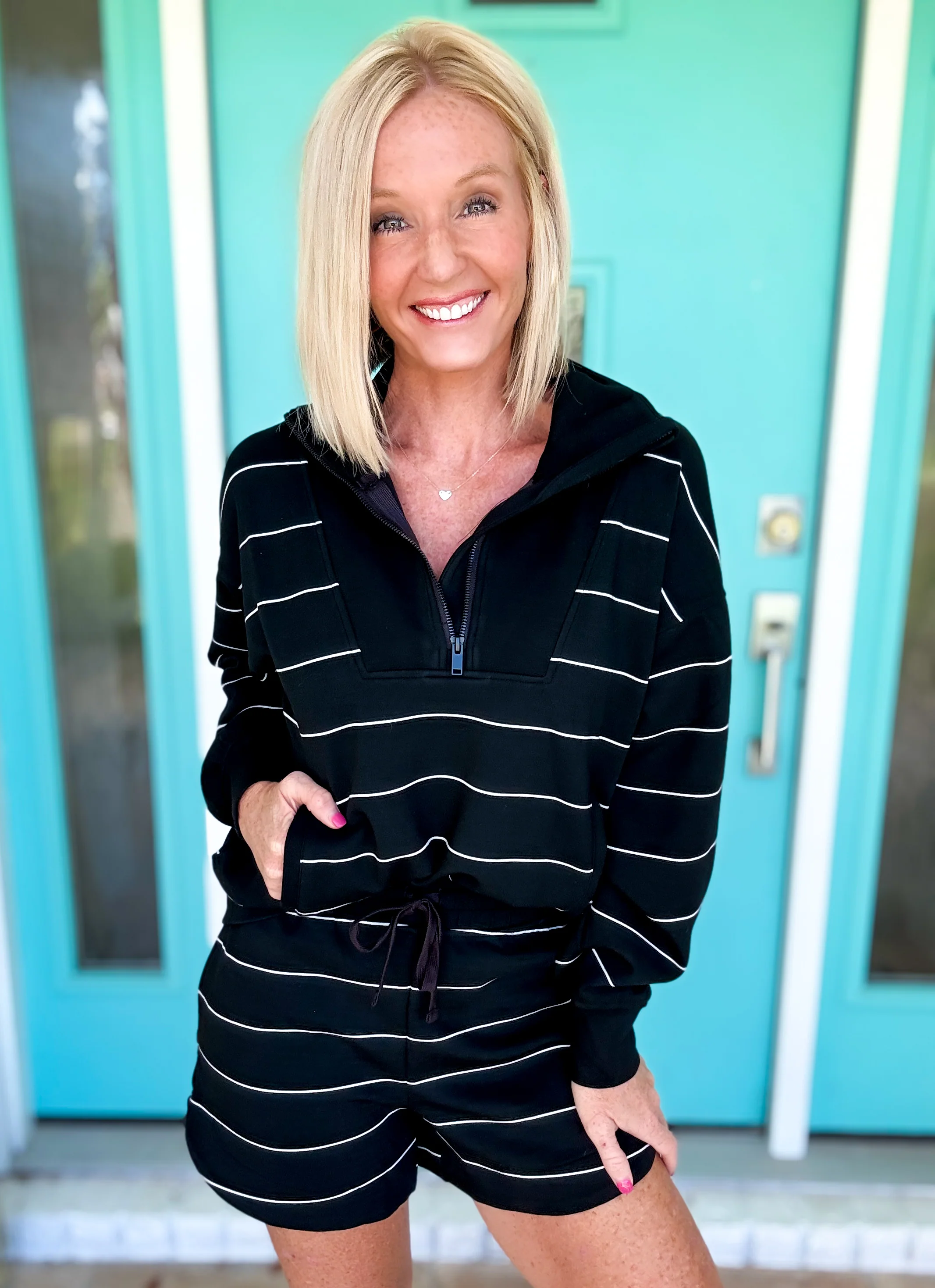Lucy Luxe Striped Scuba Pullover - Image 7