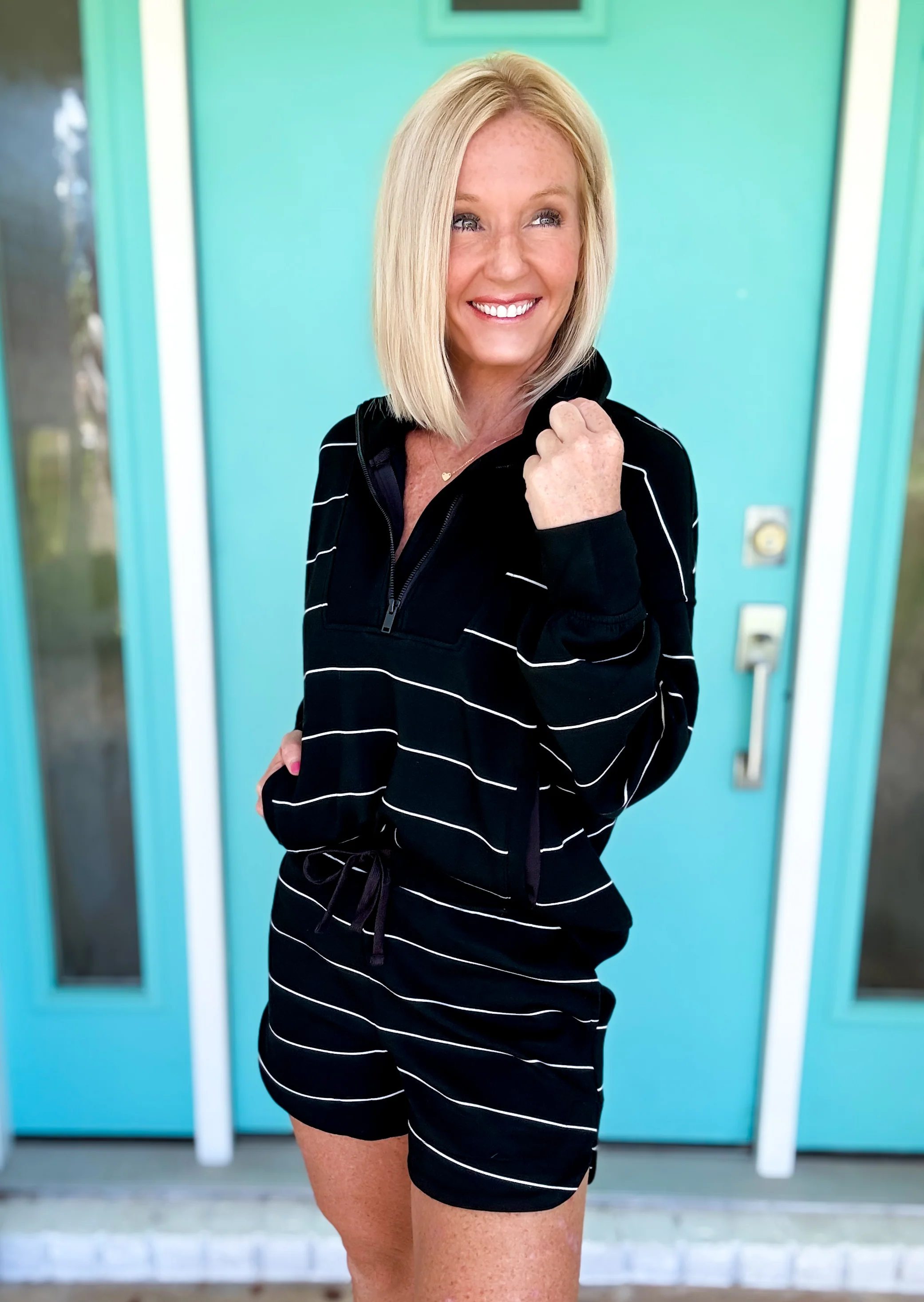 Lucy Luxe Striped Scuba Pullover - Image 8